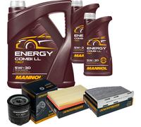 DENCKERMANN Controllo Set MANNOL Combi LL 5W-30 7L Per VW Golf V 1.4 16V