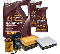 DENCKERMANN Controllo set MANNOL Combi LL 5W-30 7L per VW Passat Variant