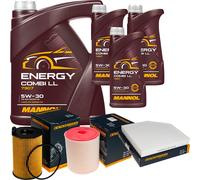 DENCKERMANN Controllo Set MANNOL Combi LL 5W-30 8L Per Audi A6 Avant 3.0 TDI