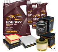 DENCKERMANN Controllo Set MANNOL Combi LL 5W-30 8L Per Isuzu D-Max II 2.5