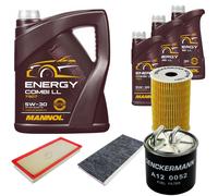 DENCKERMANN Controllo Set MANNOL Combi LL 5W-30 8L Per Mercedes A-Klasse