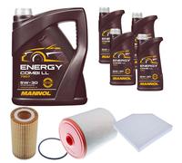 DENCKERMANN Controllo Set MANNOL Combi LL 5W-30 9L Per Audi A6 Allroad 3.0