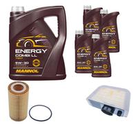 DENCKERMANN Controllo Set MANNOL Combi LL 5W-30 9L Per VW Touareg 3.0 TDI Q7