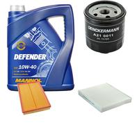 DENCKERMANN Controllo Set MANNOL Defender 10W-40 5L Per VW Fox 1.4
