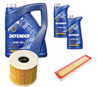 DENCKERMANN Controllo Set MANNOL Defender 10W-40 7L Per Peugeot 206 CC 1.6
