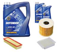 DENCKERMANN Controllo Set MANNOL Defender 10W-40 7L Per Peugeot 207 1.4