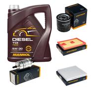 DENCKERMANN Controllo Set MANNOL Diesel 5W-30 5L Per VW Golf VI Cabriolet 1.2