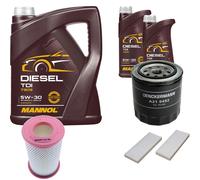 DENCKERMANN Controllo Set MANNOL Diesel 5W-30 7L Per Nissan NP300 Pick-Up 2.5