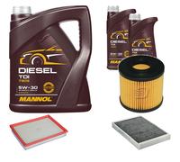 DENCKERMANN Controllo Set MANNOL Diesel 5W-30 7L Per Opel Astra G Caravan 1.7