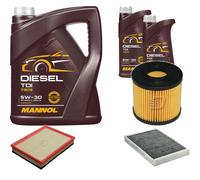 DENCKERMANN Controllo Set MANNOL Diesel 5W-30 7L Per Opel Astra H Caravan 1.7