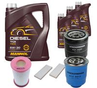 DENCKERMANN Controllo Set MANNOL Diesel 5W-30 8L Per Nissan NP300 Pick-Up 2.5