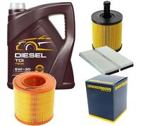 DENCKERMANN Controllo Set MANNOL Diesel TDI 5W-30 5L Per Audi A6 Avant 2.0