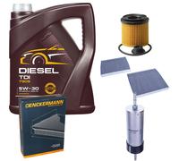 DENCKERMANN Controllo Set MANNOL Diesel TDI 5W-30 5L Per BMW 5er 520i