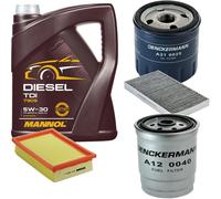 DENCKERMANN Controllo Set MANNOL Diesel TDI 5W-30 5L Per Fiat Bravo I 1.9