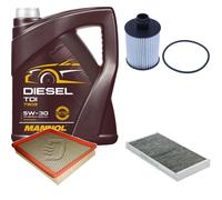 DENCKERMANN Controllo Set MANNOL Diesel TDI 5W-30 5L Per Saab 9-3 1.9 TTiD