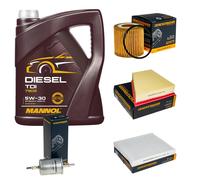 DENCKERMANN Controllo Set MANNOL Diesel TDI 5W-30 5L Per VW Polo 1.2 Fox