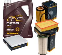 DENCKERMANN Controllo Set MANNOL Diesel TDI 5W-30 5L Per VW Touran 2.0