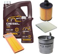 DENCKERMANN Controllo Set MANNOL Diesel TDI 5W-30 6L Per Fiat 500 C 1.3 D