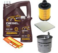 DENCKERMANN Controllo Set MANNOL Diesel TDI 5W-30 6L Per Fiat Panda 1.3 D