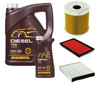 DENCKERMANN Controllo Set MANNOL Diesel TDI 5W-30 6L Per Nissan X-Trail 2.2