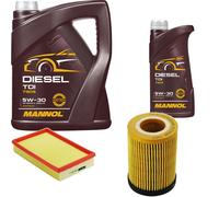DENCKERMANN Controllo Set MANNOL Diesel TDI 5W-30 6L Per Opel Agila (A) 1.2