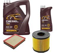DENCKERMANN Controllo Set MANNOL Diesel TDI 5W-30 6L Per Opel Astra H 1.3