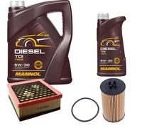 DENCKERMANN Controllo Set MANNOL Diesel TDI 5W-30 6L Per Opel Insignia A