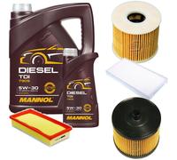 DENCKERMANN Controllo Set MANNOL Diesel TDI 5W-30 6L Per Peugeot 407 SW 2.0