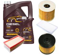 DENCKERMANN Controllo Set MANNOL Diesel TDI 5W-30 6L Per Peugeot 407 SW 2.0