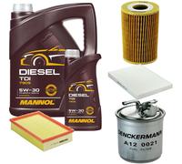 DENCKERMANN Controllo Set MANNOL Diesel TDI 5W-30 6L Per VW Caddy II Kasten
