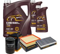 DENCKERMANN Controllo Set MANNOL Diesel TDI 5W-30 7L Per Audi A4 2.0 1.6 1.8