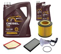 DENCKERMANN Controllo Set MANNOL Diesel TDI 5W-30 7L Per BMW 5 Serie 523i 525i