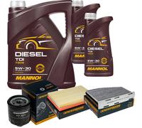 DENCKERMANN Controllo Set MANNOL Diesel TDI 5W-30 7L Per VW Golf V 1.4 16V