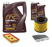 DENCKERMANN Controllo Set MANNOL Diesel TDI 5W-30 7L Per VW Golf V 1.6 FSI