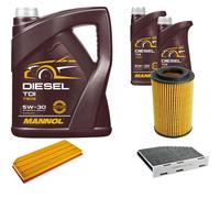 DENCKERMANN Controllo Set MANNOL Diesel TDI 5W-30 7L Per VW Golf VI 2.0 GTI