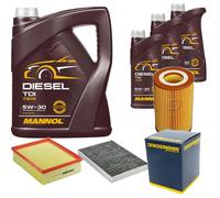 DENCKERMANN Controllo Set MANNOL Diesel TDI 5W-30 8L Per Audi A4 Cabriolet
