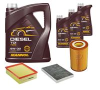 DENCKERMANN Controllo Set MANNOL Diesel TDI 5W-30 8L Per Audi A4 Cabriolet