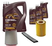 DENCKERMANN Controllo Set MANNOL Diesel TDI 5W-30 8L Per BMW 3 Serie 320d 318d