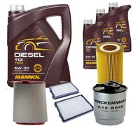 DENCKERMANN Controllo Set MANNOL Diesel TDI 5W-30 8L Per BMW 5 Serie 520d