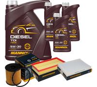 DENCKERMANN Controllo Set MANNOL Diesel TDI 5W-30 8L Per Peugeot 407 SW 2.0