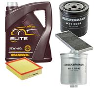 DENCKERMANN Controllo Set MANNOL Elite 5W-40 5L Per Audi A4 Avant 2.4 S4