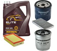 DENCKERMANN Controllo Set MANNOL Elite 5W-40 5L Per Fiat Marea Weekend 1.9