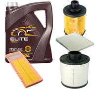 DENCKERMANN Controllo Set MANNOL Elite 5W-40 5L Per Fiat Panda 1.3 D