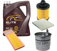 DENCKERMANN Controllo Set MANNOL Elite 5W-40 5L Per Fiat Panda 1.3 D