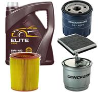 DENCKERMANN Controllo Set MANNOL Elite 5W-40 5L Per Fiat Punto 1.9 DS 60