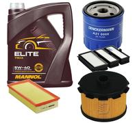 DENCKERMANN Controllo Set MANNOL Elite 5W-40 5L Per Fiat Scudo Kasten 1.9 D