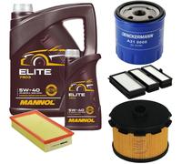 DENCKERMANN Controllo Set MANNOL Elite 5W-40 6L Per Fiat Scudo Kasten 1.9 D