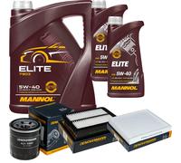 DENCKERMANN Controllo Set MANNOL Elite 5W-40 7L Per Hyundai Kona 1.0 T-GDi