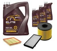 DENCKERMANN Controllo Set MANNOL Elite 5W-40 8L Per Opel Vivaro Kasten 2.5