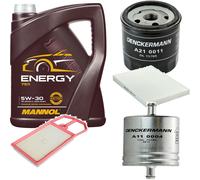 DENCKERMANN Controllo Set MANNOL Energy 5W-30 5L Per VW Caddy II Kasten 1.4